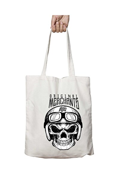 ART HEDİYE خوذة جمجمة معدنية حقيقية - حقيبة كتف ثابتة وقابلة للغسل على الجانبين