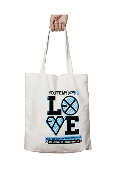 ART HEDİYE Exo Xoxo Love - حقيبة كتف تدوم طويلاً وقابلة للغسل على الجانبين