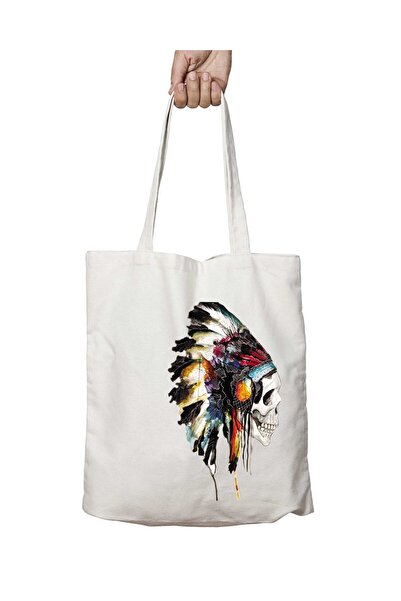 ART HEDİYE حقيبة كتف دائمة منقوشة على شكل جمجمة - قابلة للغسل، أمريكية أصلية