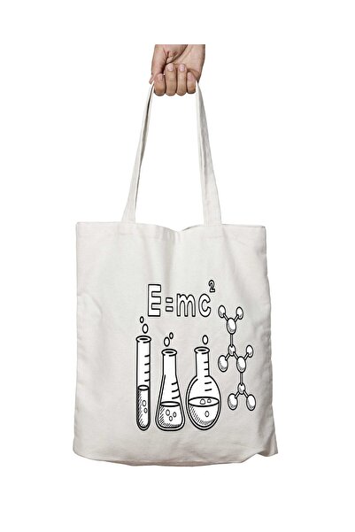 ART HEDİYE E=mc2 Хімія - Двостороння міцна та пранна сумка з плечовою лямкою