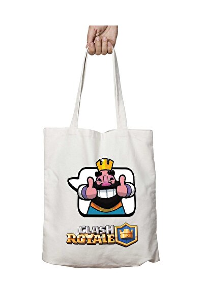 ART HEDİYE حقيبة كتف للمدرسة والشاطئ قابلة للغسل من كلاش رويال - ري