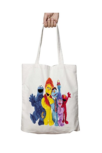 ART HEDİYE Сусам-стріт - Двостороння міцна та пранна плюшева сумка