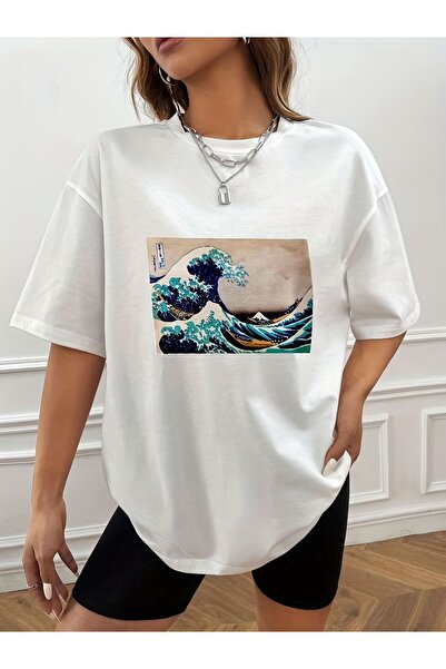 Jose Clothing Tricou oversize din bumbac organic - maneca scurta si imprimat