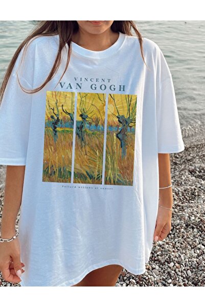 Jose Clothing تي شيرت كبير الحجم من القطن العضوي - بأكمام قصيرة وطباعة