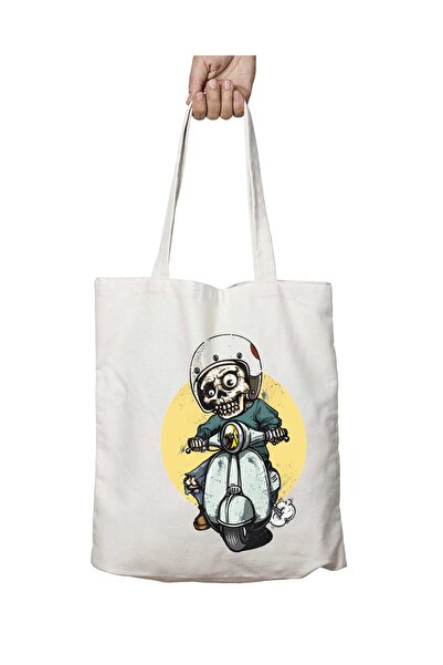 ART HEDİYE Two Sides Permanent Washable Shoulder Tote Bag for Motorcycle and ...