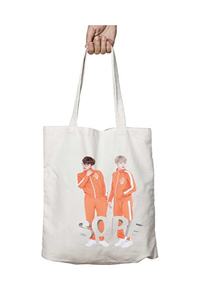 ART HEDİYE Bts Sope - Two Sides Permanent and Washable Shoulder Tote Bag