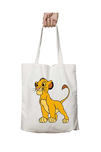 ART HEDİYE Lion King Pattern - Διπλή υφασμάτινη τσάντα ώμου που πλένεται και διαρκεί