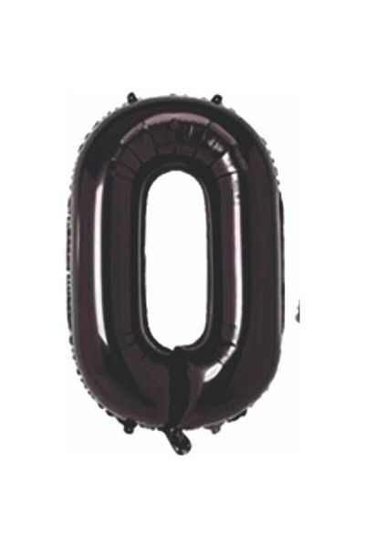 Öz-bal 100 Cm Black Foil Number Balloon - Large Size Metallic Black Balloon, Stylish Black Color