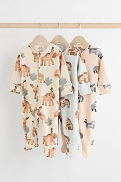 Next Baby Baby 100% Cotton Sleepsuits 3 Pack (0mths-3yrs)