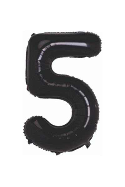 Öz-bal 100 Cm Black Foil Number Balloon - Large Size Metallic Black Balloon, Stylish Black Color