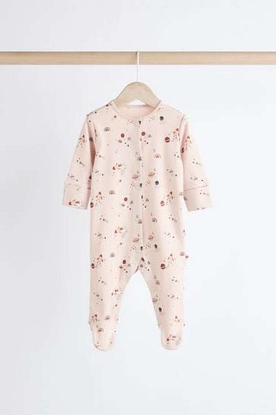 Next Baby Cream Blue 4-Piece Space Themed 100% Cotton Overalls Set