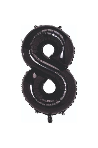 Öz-bal 100 Cm Black Foil Number Balloon - Large Size Metallic Black Balloon, Stylish Black Color