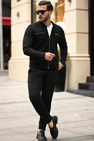 Delpino Ανδρικό Πλεκτό Μπουφάν Suede - Λεπτομέρεια μανίκι