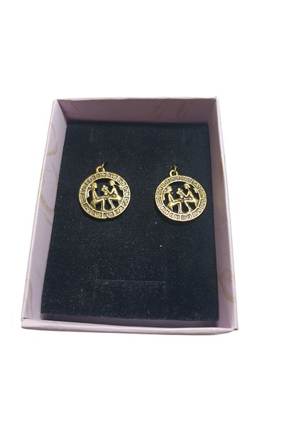 Ororabutik 25mm Gemini Sign Figured Earring Set