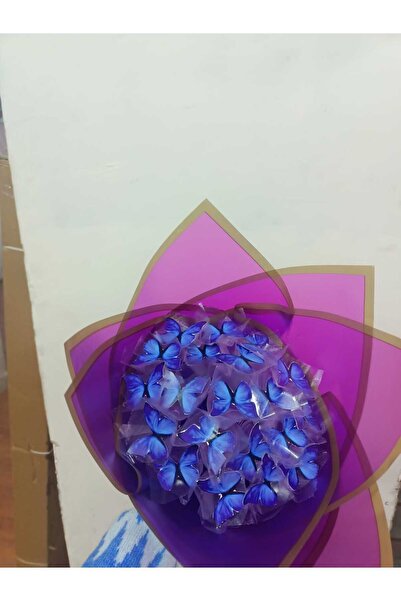 Redblue ledli mavi kelebek buketi