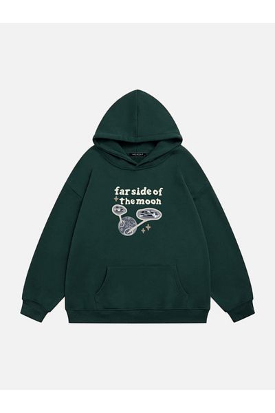Mad&Calf Unisex Φούτερ με κουκούλα με στάμπα Farside Of The Moon