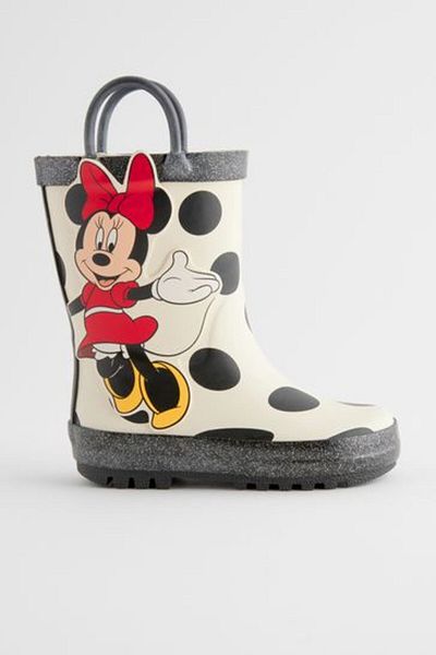 Next Baby Αδιάβροχες μπότες βροχής Minnie Mouse με μοτίβο ασπρόμαυρο