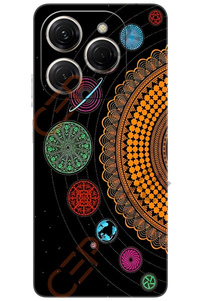 TECNO Spark 20 PRO (KJ6) Uyumlu Kılıf Desen Baskılı Silikon Gezegenler Tasarı...
