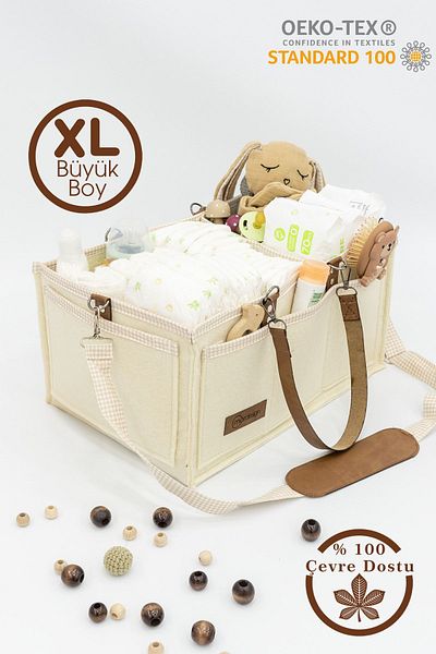 mordesign مقاس كبير XL - حقيبة العناية بالطفل السميكة متعددة الأغراض، منظم داخل الخزانة، سلسلة سكوتش