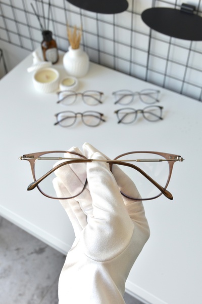 LOOKUP NEW Unisex Women's and Men's Transparent Blue Rectangular Glasses - Light Protection, Transitional Brown Blue Block