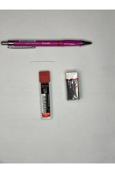 Rotring Visuclick Versatil 3-Piece School Pencil Set - 0.7mm 2B Tip and 0.7mm Eraser Gift