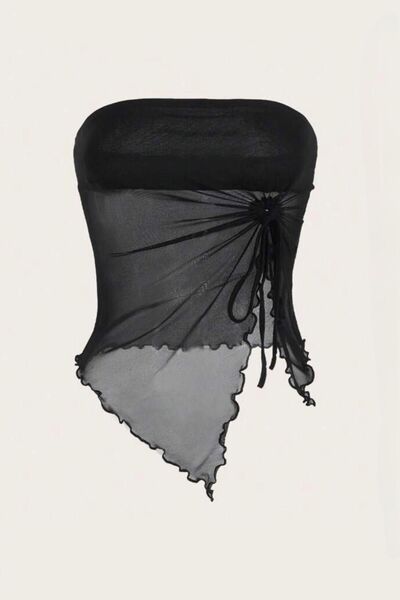 Les Séduisantes c.a. Tül Önü Büzgülü Straplez Bluz