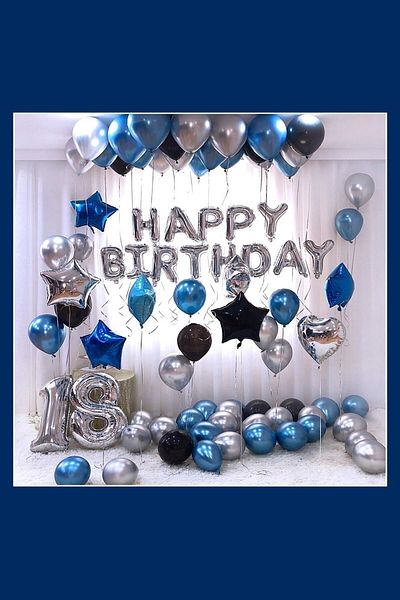 by Fasulye Foil Balloon 40 cm Silver "happy Birthday" Text