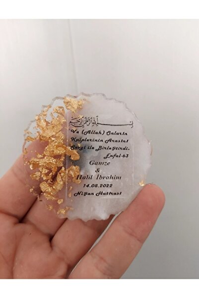MG ART DECOR Epoksi Magnet Nişan, Söz Için Hediyelik 70 Adet Gold Gümüş Seçen...