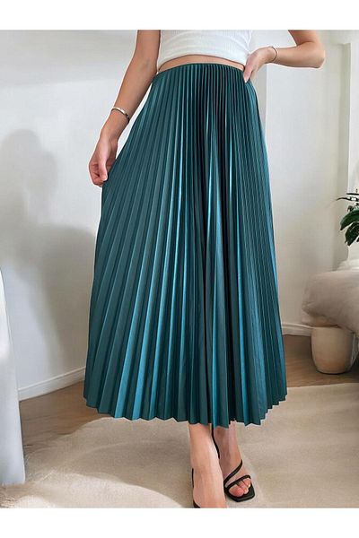 Moda İkra تنورة نسائية بطيات - خصر مطاطي