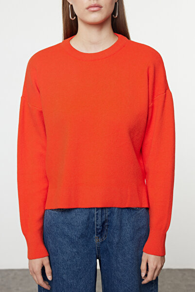 Trendyol Collection Wide Fit Premium Yarn Red Knitwear Sweater - TWOAW25KZ00053