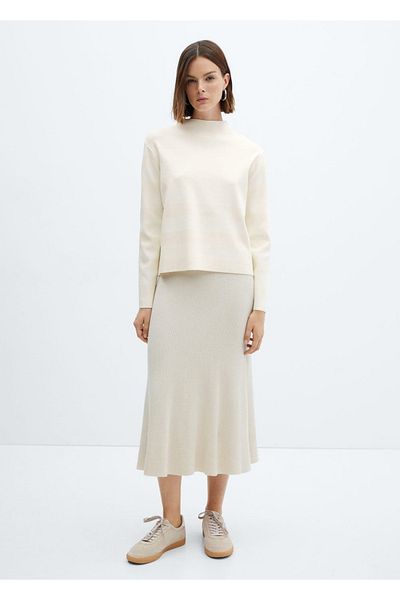 MANGO Woman Svetr Perkins Collar Cut