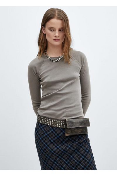 MANGO Woman Round Neck and Washed T-Shirt