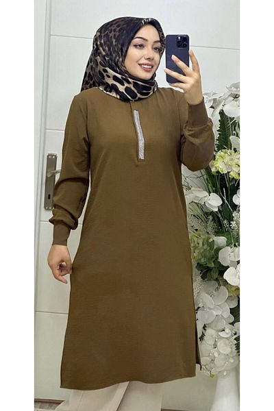 Ebrarengiz Moda Γυναικείο χιτώνα Ayrobin - Λεπτομέρεια από πέτρα