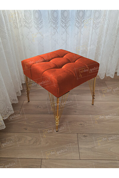 aldagelsin Modern Dilim Puf Ayakucu Puf Gold Metal Ayak (45*45)