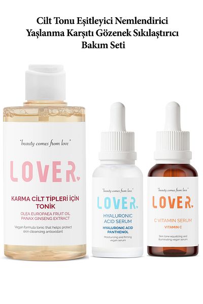 LOVER Evening Moisturizing and Firming Skin Tone Care Set - Anti-aging Pore