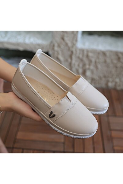 Moka Shopin Beige Color Mokashopin Gtay Ballerina Shoes