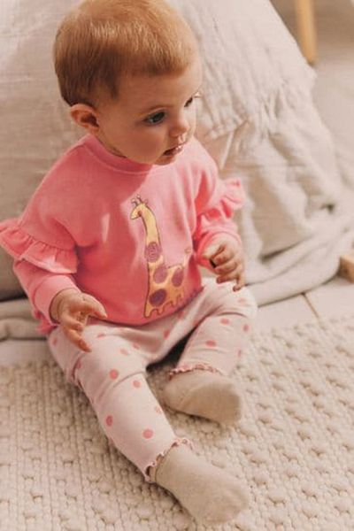 Next Baby Cotton Baby Sweat Top and Leggings Set
