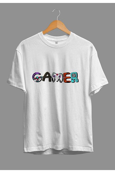 Pink Sky Unisex Oversize Gamer T-shirt - Text Design Printed