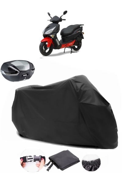 Breen Asian as 150 t Rear Bag Compatible Tarpaulin Black Motorcycle Tarpaulin...