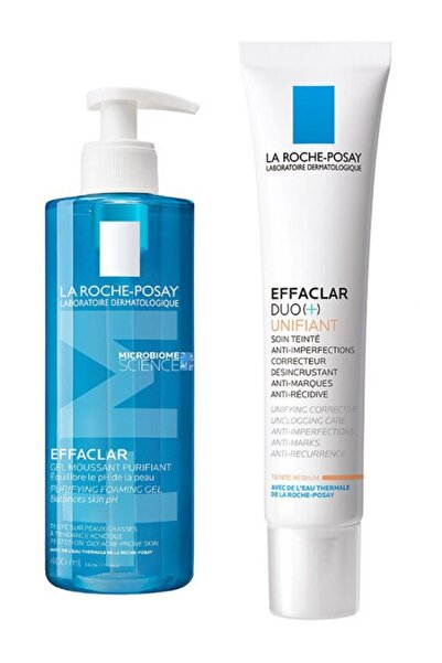 La Roche Posay Effaclar Jel 400 ml + La Roche Posay Effaclar Duo+ Renkli Cilt Bakım Kremi 40 ml-Medium