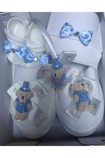biyan collection Kız Erkek Bebek Anne Bebek Lohusa Seti Terlik Taç 4'lü Yenid...