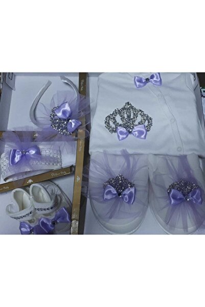 biyan collection Kız Bebek Hastane Çıkışı Lohusa Seti Terliği Tacı Terlik Taç...