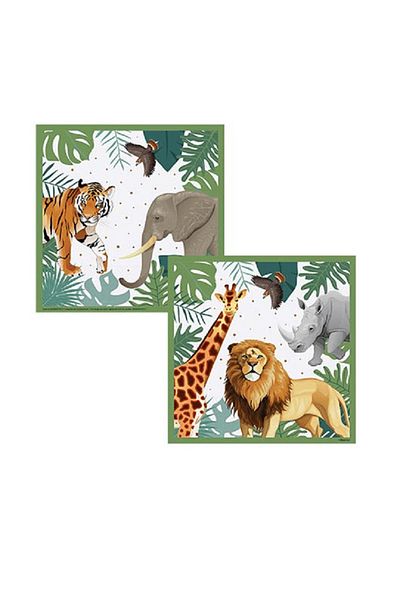 turkuaz parti 16 قطعة من تصميم WILD SAFARI - منديل بطبقة سريعة