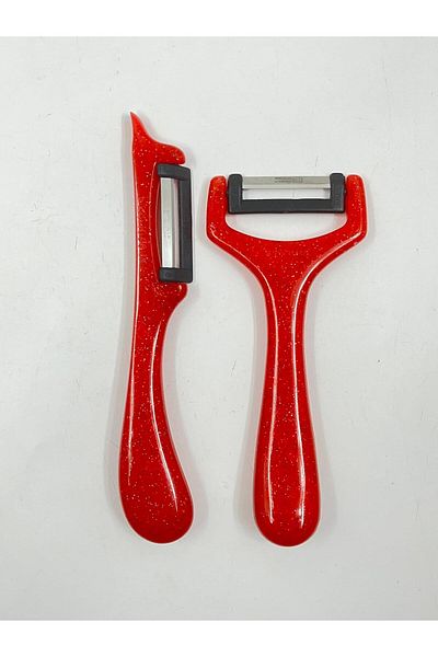 Solingen Red Glitter Side and Slingshot Peeler Set