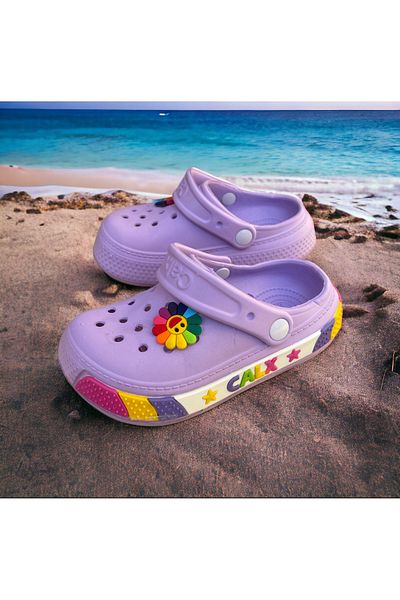 Hızlı Al Papaya Patterned Girl's Slippers