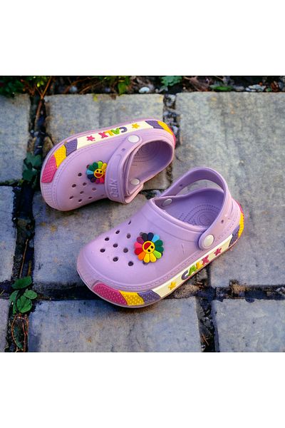 Hızlı Al Papaya Patterned Girl's Slippers