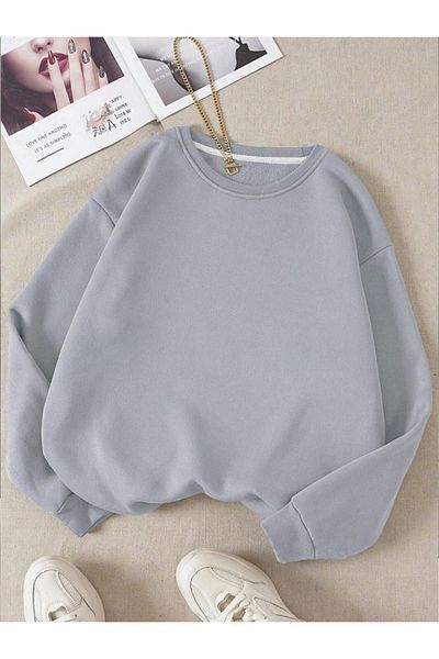 RASCHA Φούτερ Unisex Smoke Grey Oversize Crew Neck