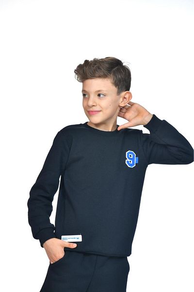 Kamex Σετ Παιδική Φόρμα Navy Blue - Εκτύπωση και Τρεις Κλωστές
