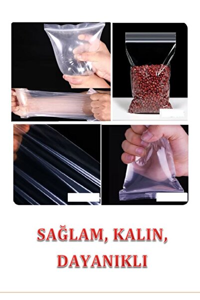 hediyehobihersey A4 Büyük Boy Sağlam Kalın Kilitli Poşet, Buzdolabı Sebze Buz...