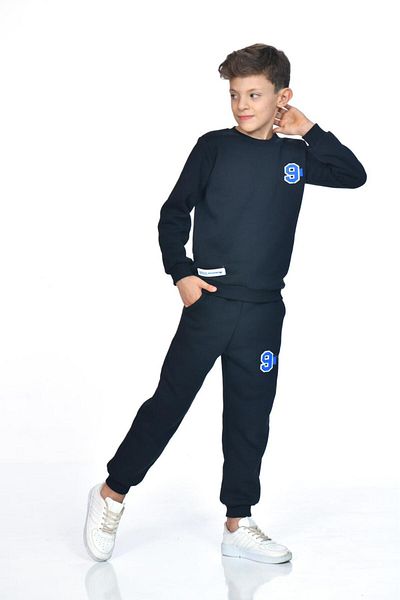 Kamex Σετ Παιδική Φόρμα Navy Blue - Εκτύπωση και Τρεις Κλωστές